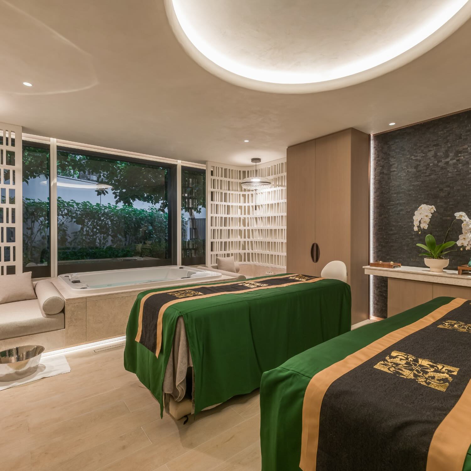 a treatment room at banyan tree spa