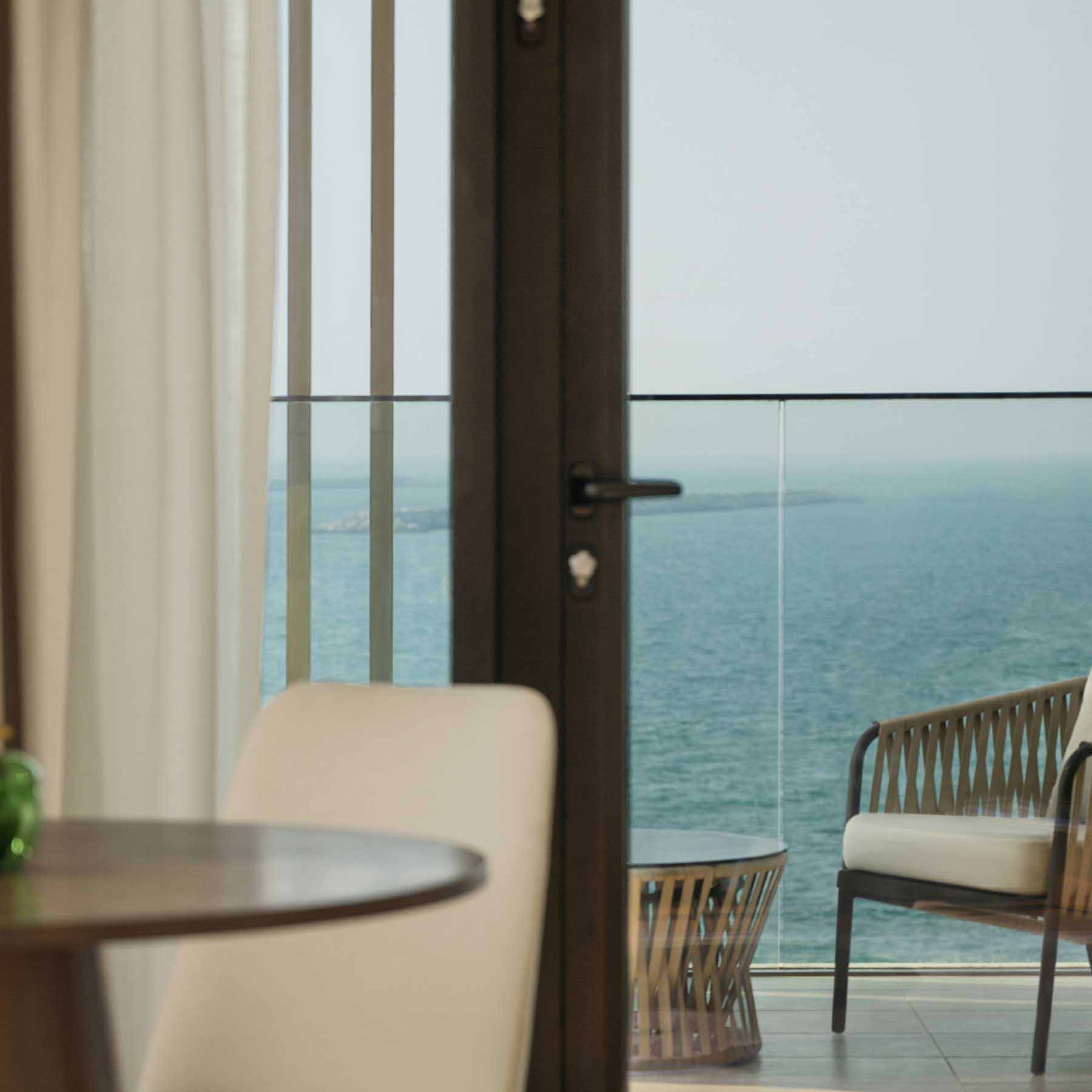 the view of the balcony from inside