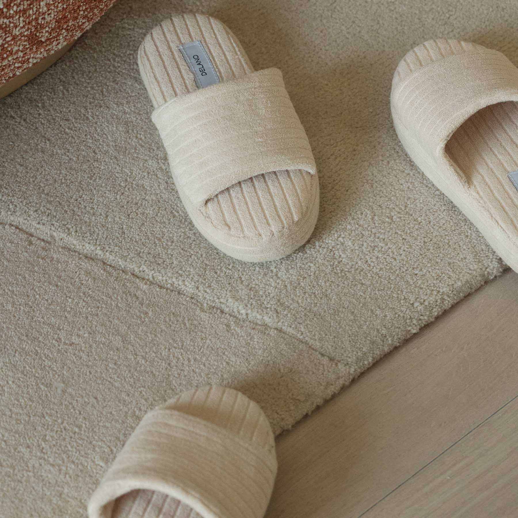 comfortable slippers provided as an amenity