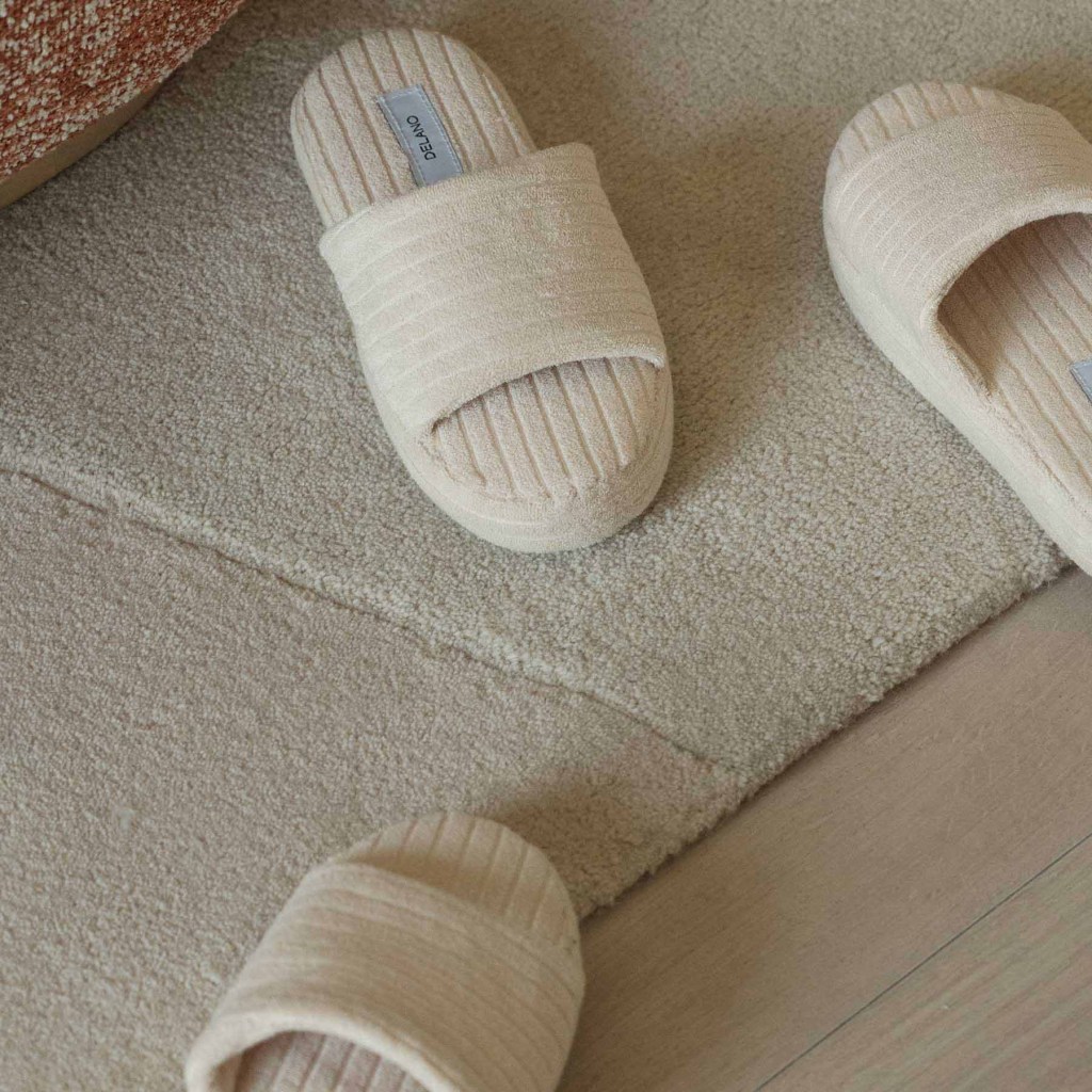 comfortable slippers provided as an amenity